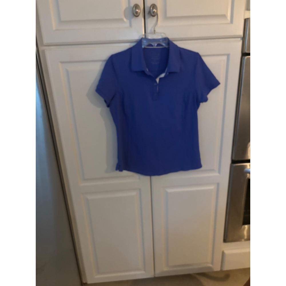 Clover by Bobby Jones Womens Performance Polo Shirt Blue Short Sleeve Golf Top M